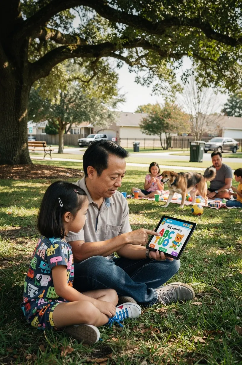Smart workspace setup with modern technology tools.